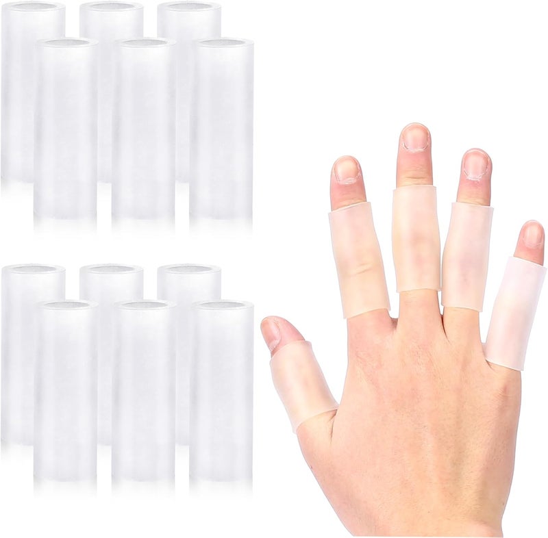 salbsever 20 Pcs Finger Sleeves Protectors Silicone Finger Sleeve Gel Finger Sleeve Protectors Finger Covers Cushions and Protects Rubber Finger Shields Provide Relief forCracked Finger - Image 1